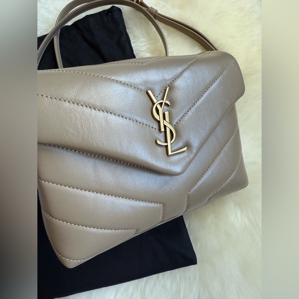 Saint Laurent Taupe Quilted Crossbody Bag - Picture 4 of 16